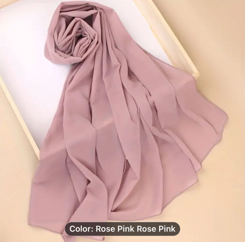 Rose Pink Georgette Hijab